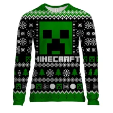 Жіночий 3D лонгслів Новорічний патерн - Minecraft