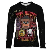 Жіночий 3D лонгслів Маски аніматроніків - FNaF