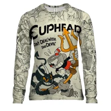 Жіночий 3D лонгслів Cuphead and Devil