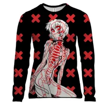 Женский 3D лонгслив Аянами Рей, X-ray - Evangelion