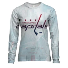 Женский 3D лонгслив Washington Capitals с Овечкиным на ледяном фоне