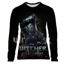 Женский 3D лонгслив Witcher: Wild Hunt с Геральтом и искрами