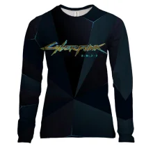Женский 3D лонгслив "Cyberpunk 2077" полигональная_2