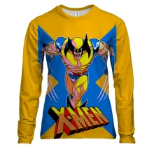 Женский 3D лонгслив X-MEN на жёлтом фоне