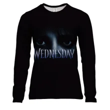 Женский 3D лонгслив Wednesday с глазами Уэнсдэй