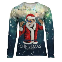 Женский 3D лонгслив Christmas Night Party