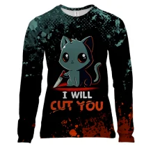 Женский 3D лонгслив I will cut you