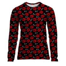 Жіночий 3D лонгслів Kiss lips pattern