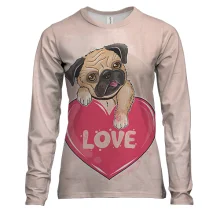 Женский 3D лонгслив Love dog