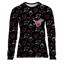 Жіночий 3D лонгслів Love and hearts pattern 4