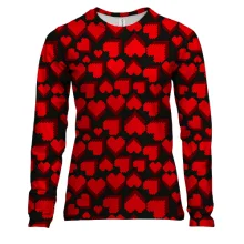 Жіночий 3D лонгслів Серця pattern