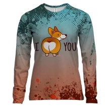Женский 3D лонгслив I love you dog