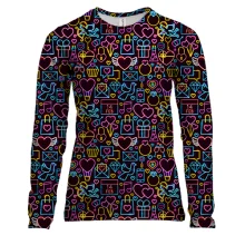 Женский 3D лонгслив Love and hearts pattern 2