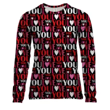 Жіночий 3D лонгслів I love you pattern