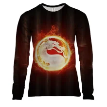 Женский 3D лонгслив Mortal Kombat Logo (2)