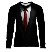 Женский 3D лонгслив Hitman - костюм агента 47 (2)