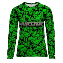 Жіночий 3D лонгслів Minecraft з візерунком із кріперів