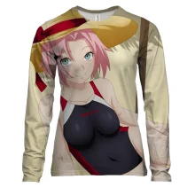 Женский 3D лонгслив Sakura on the beach