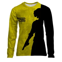 Жіночий 3D лонгслів PUBG | ПАБГ YELLOW