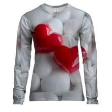 Женский 3D лонгслив Родные сердца
