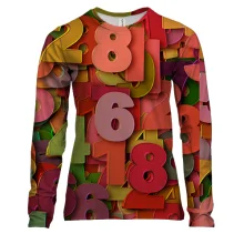Женский 3D лонгслив Multicolored numbers