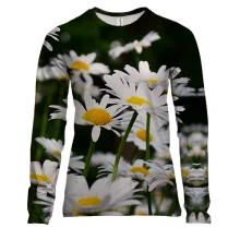 Женский 3D лонгслив Chamomile pattern