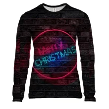 Женский 3D лонгслив Merry Christmas 3