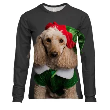Женский 3D лонгслив New Year dog 2