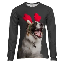 Женский 3D лонгслив New Year dog 3