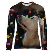 Женский 3D лонгслив New year dog