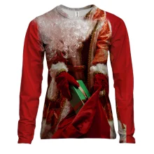 Женский 3D лонгслив Santa Claus with a bag