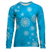 Женский 3D лонгслив Snowflakes pattern
