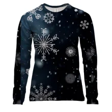 Женский 3D лонгслив Snowflakes pattern 2