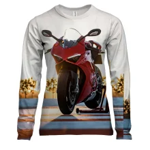 Женский 3D лонгслив Red motorcycle