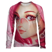 Женский 3D лонгслив Pink anime girl