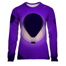 Жіночий 3D лонгслів Balloon purple