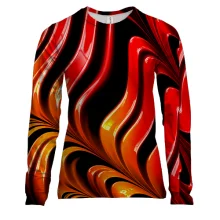 Жіночий 3D лонгслів Abstraction red lines
