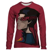 Жіночий 3D лонгслів Superman у полігональному стилі