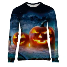 Женский 3D лонгслив Halloween pumpkins