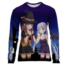Женский 3D лонгслив Halloween anime girls