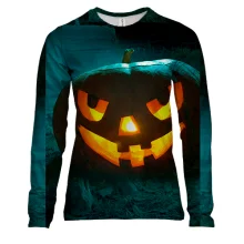 Женский 3D лонгслив Halloween pumpkin smile