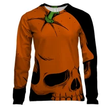 Женский 3D лонгслив Skull-Orange