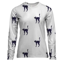 Женский 3D лонгслив Black cat pattern