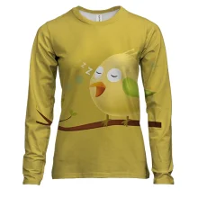 Женский 3D лонгслив Yellow bird sleeping