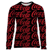 Женский 3D лонгслив Coca Cola pattern