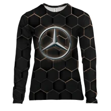 Женский 3D лонгслив Mercedes-Benz Logo