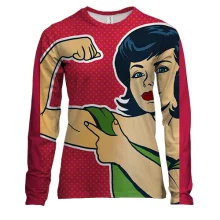 Женский 3D лонгслив Strong girl Pop art