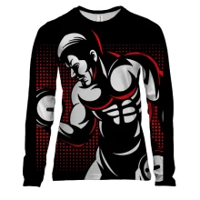 Жіночий 3D лонгслів Bodybuilder Pop Art