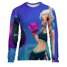 Женский 3D лонгслив Girl Power с девушкой-боксером
