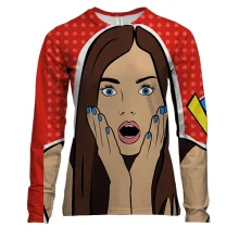 Женский 3D лонгслив Pop Art Girl Wow!